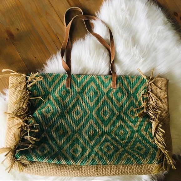 Cleobella Handbags - CLEOBELLA Boho Fringe Tote Shoulder Weekend Bag